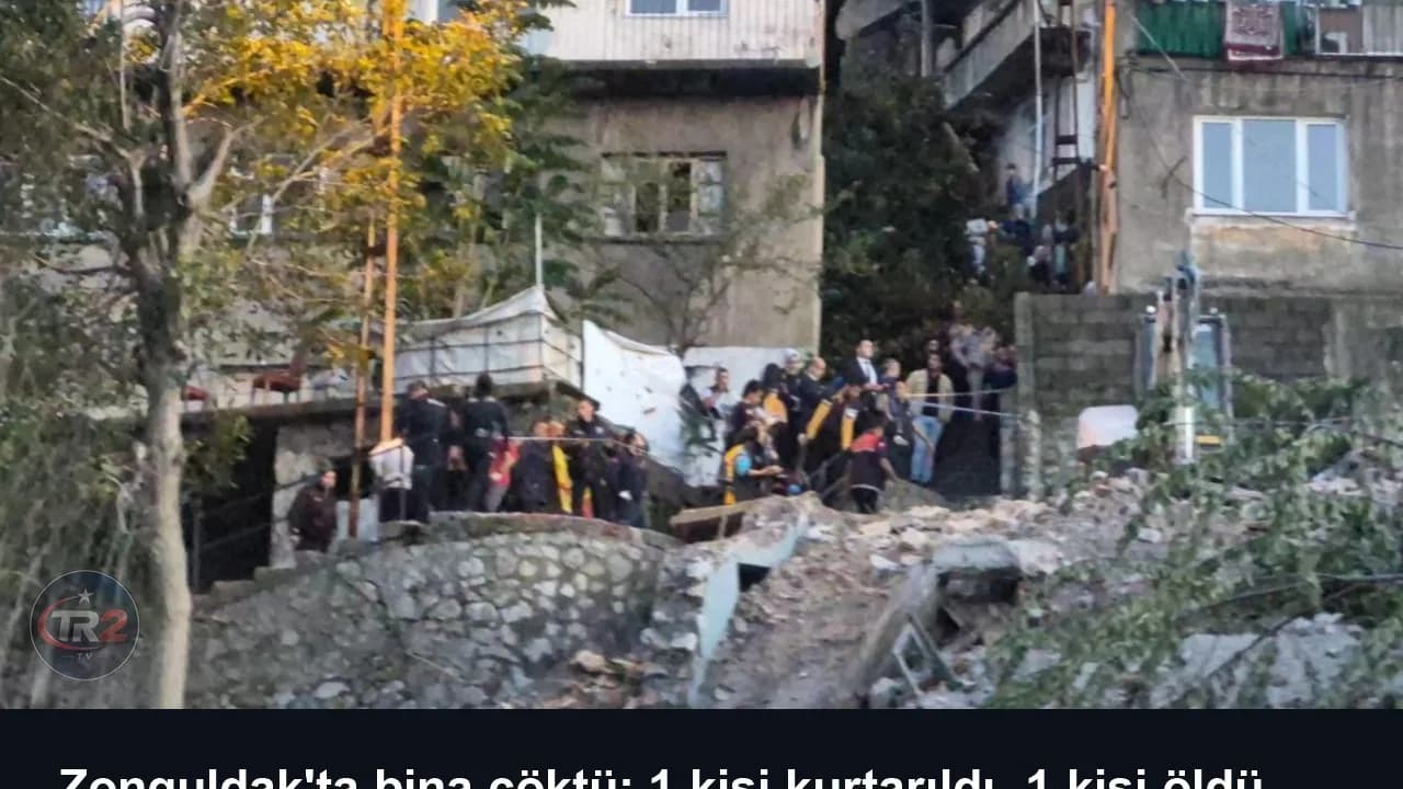 Zonguldak'ta bina çöktü: 1 kişi kurtarıldı, 1 kişi öldü