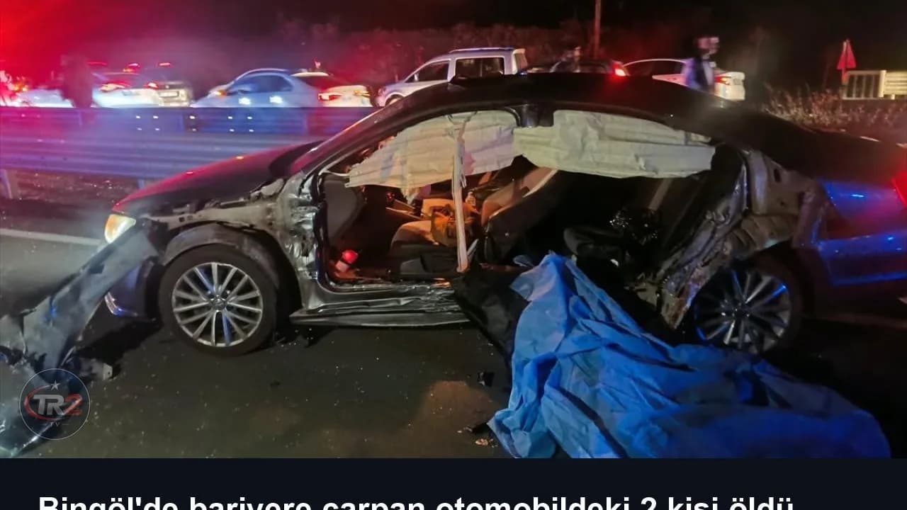 Bingöl'de bariyere çarpan otomobildeki 2 kişi öldü