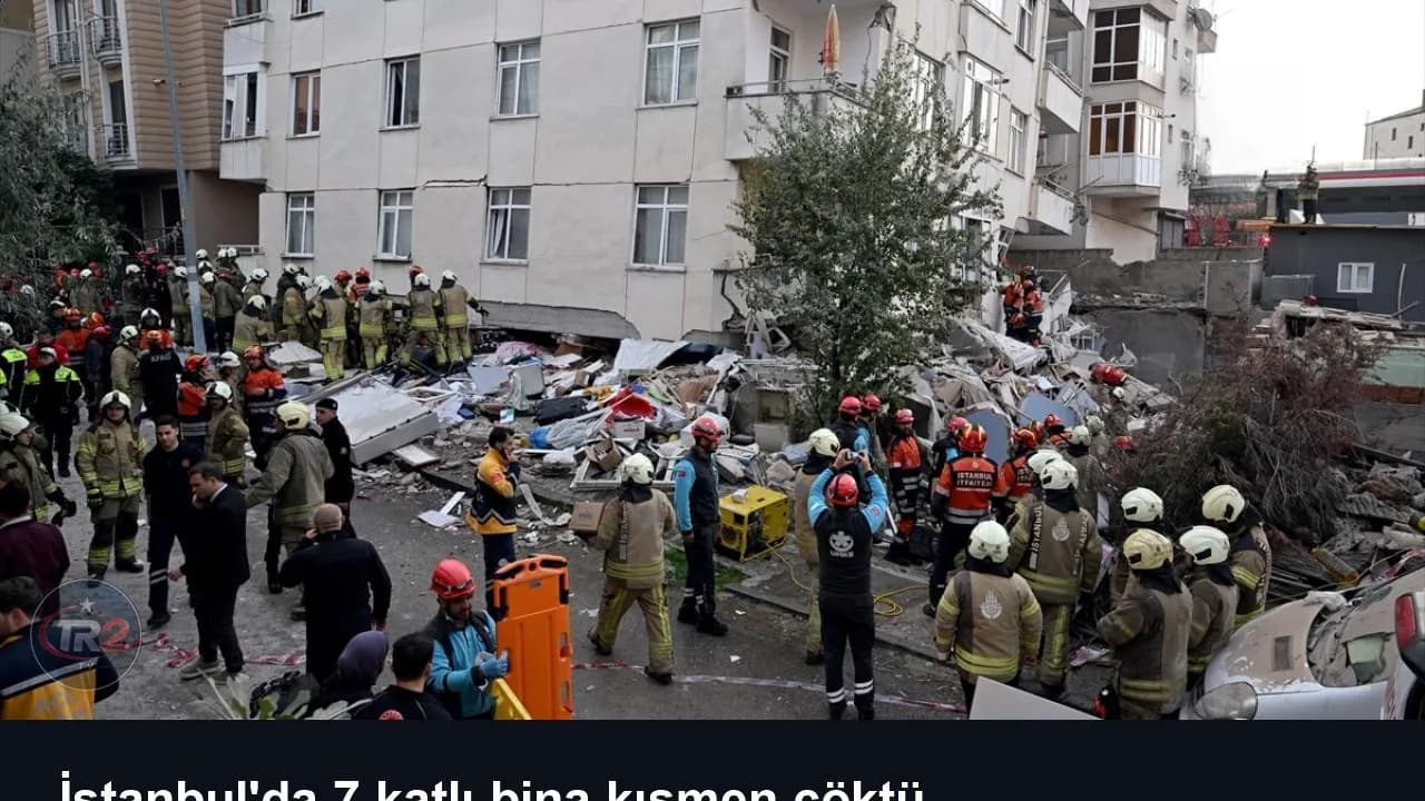 İstanbul'da 7 katlı bina kısmen çöktü