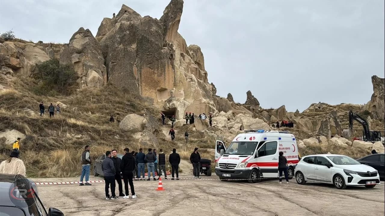 Kapadokya'da peribacası çöktü: 2 ölü
