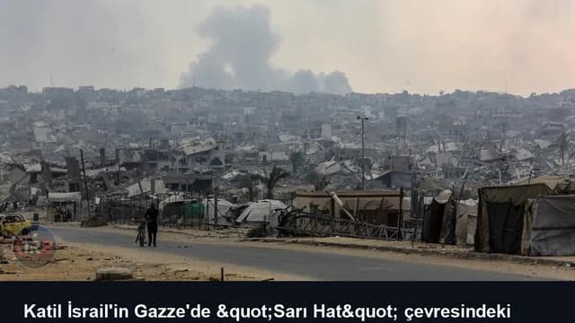 Katil İsrail'in Gazze'de "Sarı Hat" çevresindeki binaları patlatması Filistinlileri bir kez daha yerinden ediyor