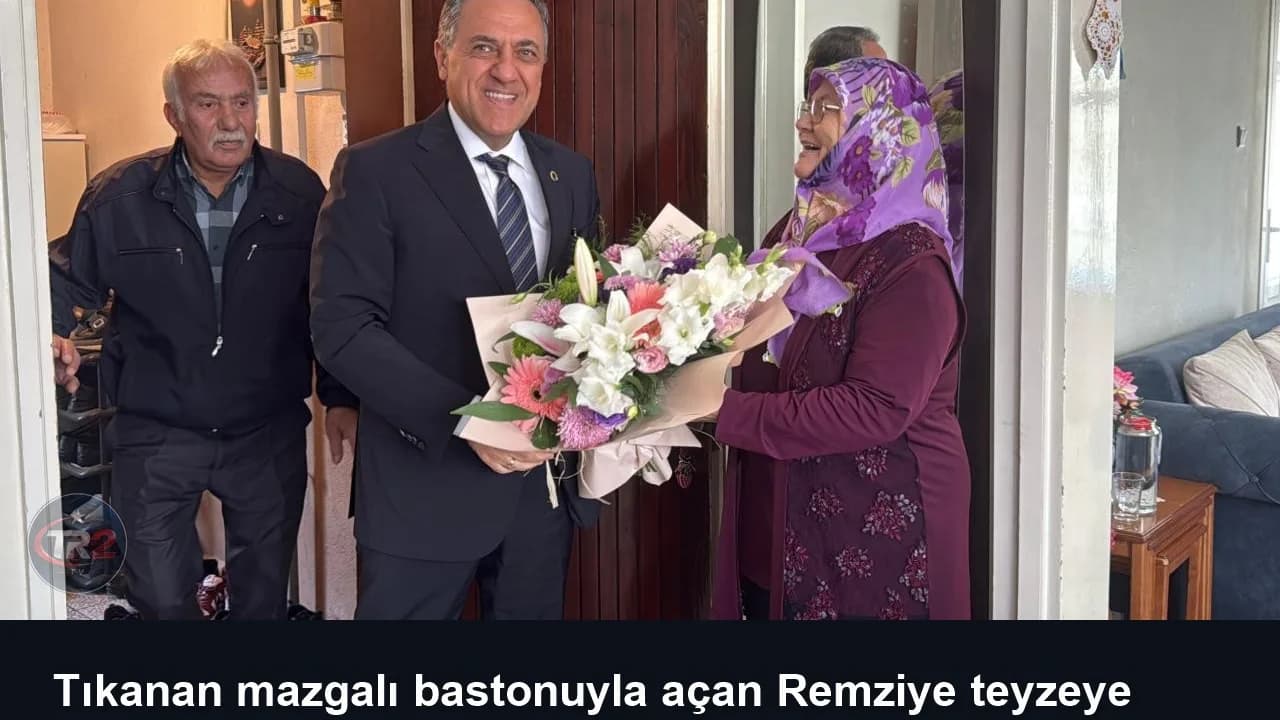 Tıkanan mazgalı bastonuyla açan Remziye teyzeye Yalova Valisi Usta'dan ziyaret