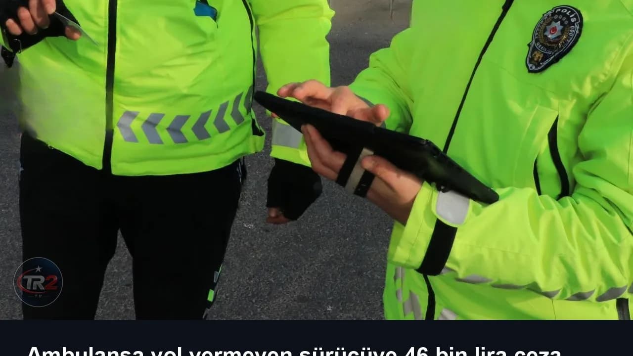 Ambulansa yol vermeyen sürücüye 46 bin lira ceza