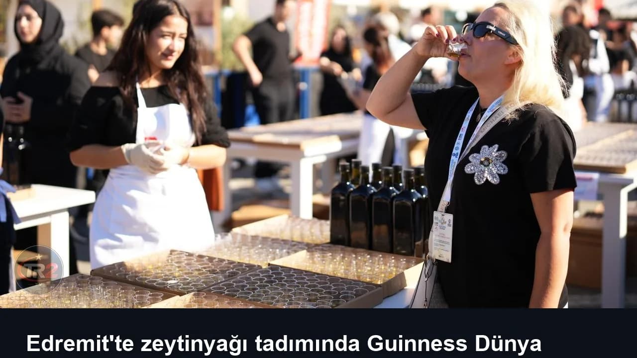 Edremit'te zeytinyağı tadımında Guinness Dünya Rekoru kırıldı