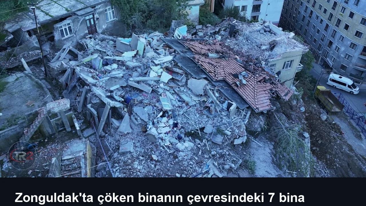 Zonguldak'ta çöken binanın çevresindeki 7 bina tahliye edildi