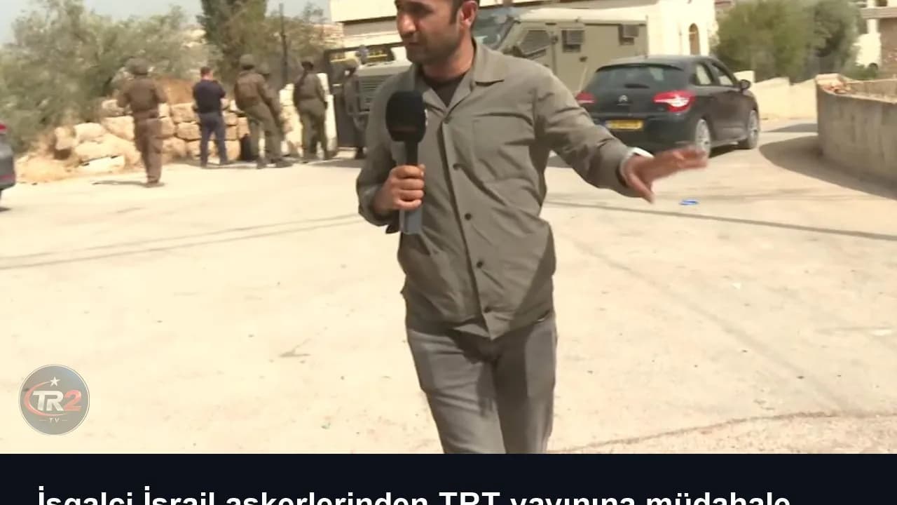İşgalci İsrail askerlerinden TRT yayınına müdahale